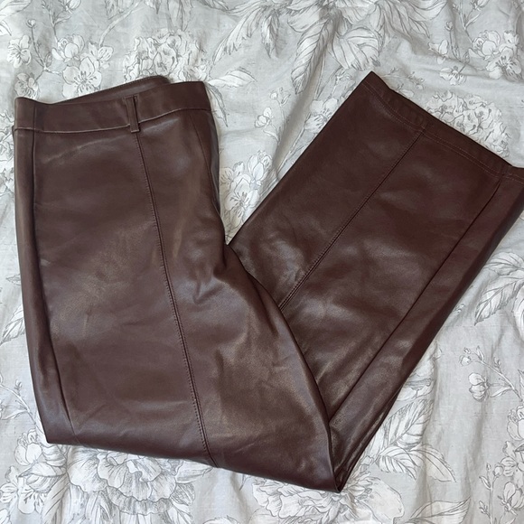 Brown leather pants (L) - Picture 1 of 3